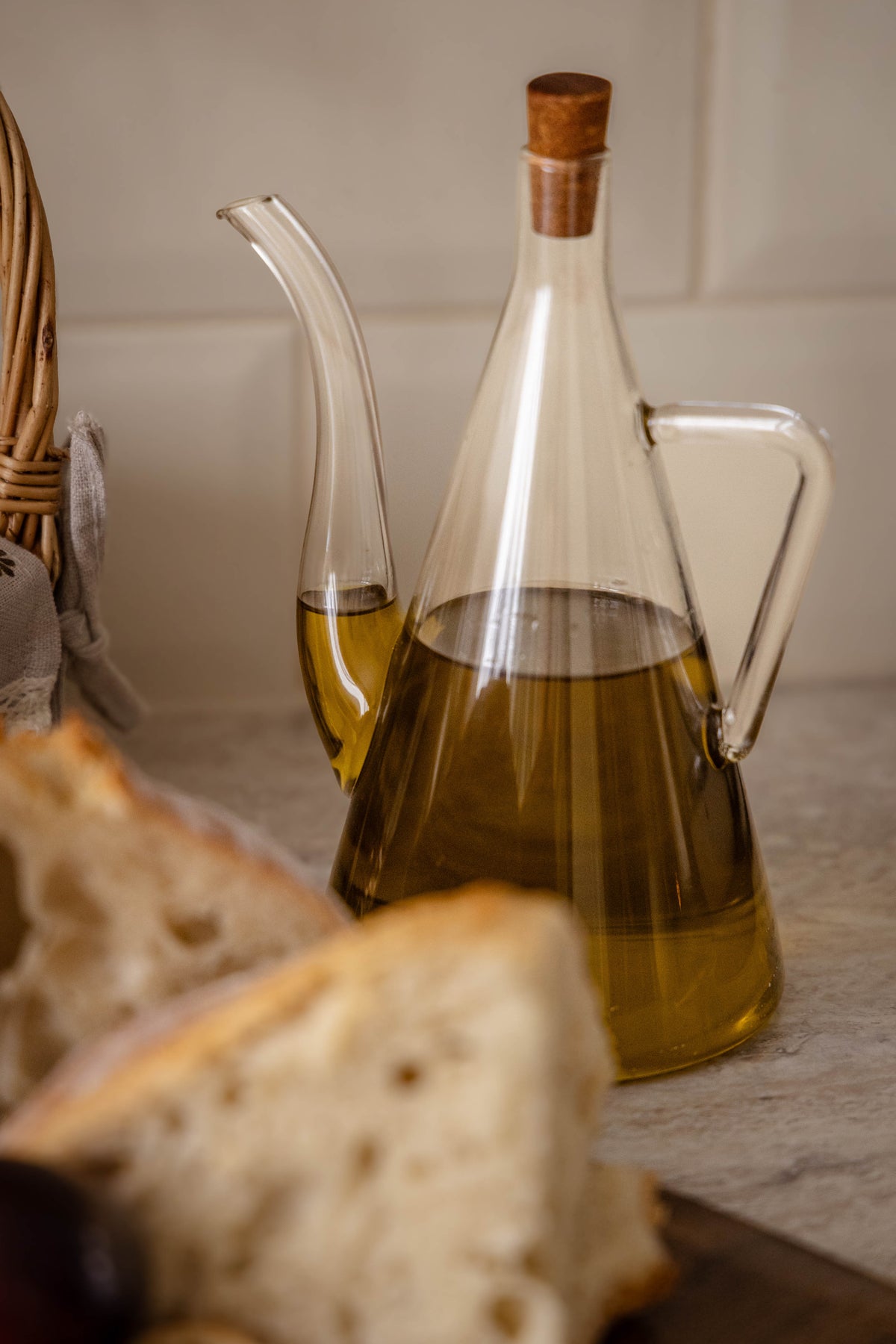 Stiklinis indas aliejui, 500 ml